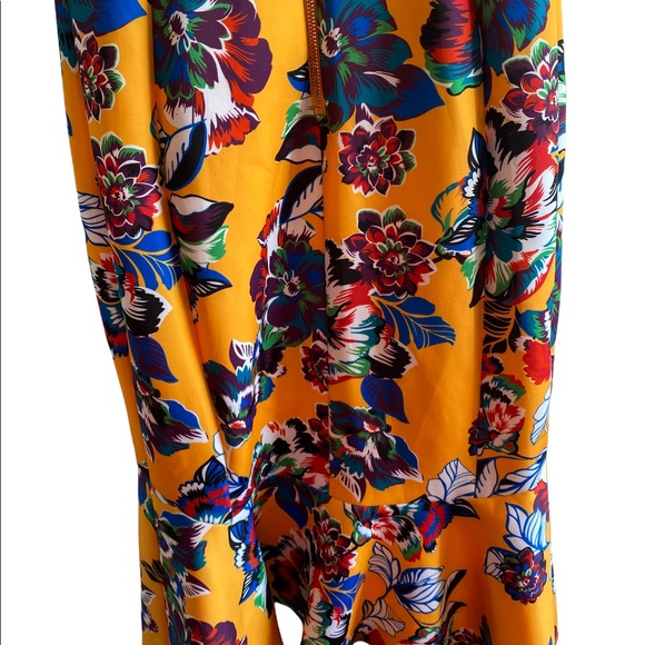 NWT Calvin Klein Mermaid Style Midi Yellow and Floral Design Dress Size 2 - Picture 8 of 11